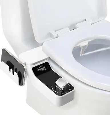 Productafbeelding van Bidet-opzetstuk, niet elektrisch. Bidet-inzetstuk voor toilet met dubbele spuitmond, instelbare waterdruk, koudwater-bidet-opzetstuk, toilet-opzetstuk voor achterste reiniging