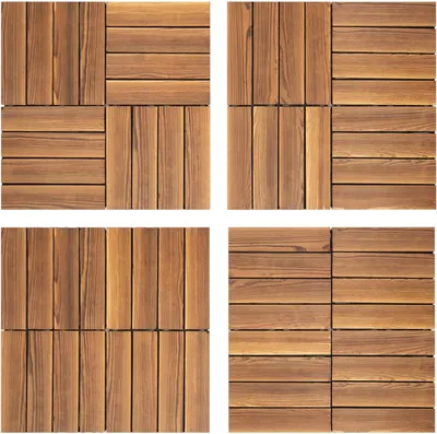Produktbild von 36 Holzfliesen à 30x30cm für Balkon, Terrasse und Garten – Balkonboden, Terrassenfliesen und Klickfliesen