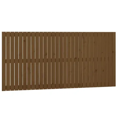 Image de Tête de lit murale Marron miel 185x3x90 cm Bois massif de pin