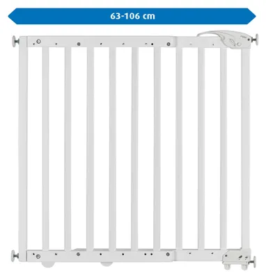 Image de Elzusha - Barrière de sécurité pour portes et escaliers, extensible de 63 à 106 cm, couleur blanche