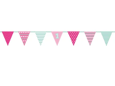 Produktbild von Lovely 1st Birthday Wimpelkette 1,35m
