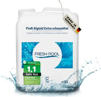Produktbild von Fresh-Pool Profi Algizid Extra schaumfrei 5 Liter - Pool Algenmittel | Pool Algizid | Algenmittel | Algen entfernen | Algezid