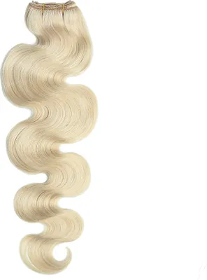 Immagine prodotto di hair2heart bacchette di capelli umani per cucire le extension Wavy - 70cm 100g 10/1 biondo chiaro cenere