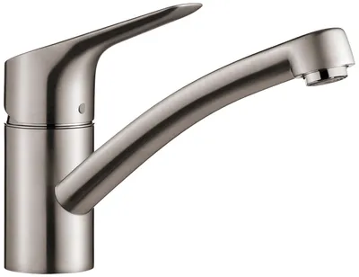 Spülbeckenarmatur, 360° drehbar, gebürsteter Stahl, 19,2 cm Höhe