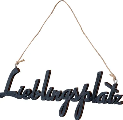 Produktbild von Schriftzug Lieblingsplatz L22cm Schwarz Holz Türschild  Hängerchen Wanddeko Deko