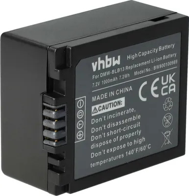 Produktbild von vhbw Akku Ersatz für Panasonic DMW-BLB13E, DMW-BLB13 für Kamera (1000 mAh, 7,2 V, Li-Ion)