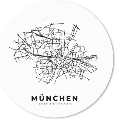 Produktbild von MuchoWow® Mauspad Mousepad Karte - Stadtplan - München - Deutschland - Schwarz-Weiß 20x20 cm - Mousepads - Maus Mat - Pad - Mausunterlage - Schreibtischmatte