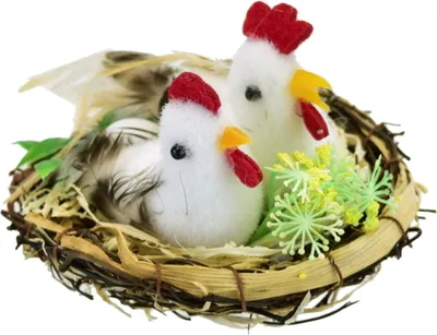 Immagine prodotto di Gallina con gallo nel nido 7x9 cm