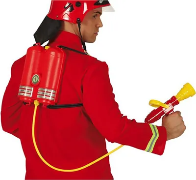 Immagine prodotto di Pompiere costume accessorio acqua zaino spray ugello carnevale set