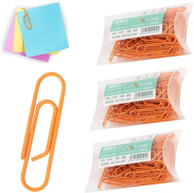 Imagen del producto de Clips para papel, coloridos, paquete de 180 unidades, 28 mm, para oficina y escuela