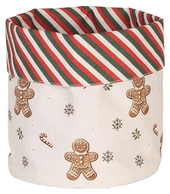 Immagine prodotto di Cestino per pane Clayre & Eef Ø 15x16 cm Cotone Beige Omino di pan di zenzero