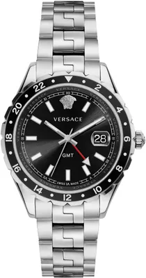 Produktbild von Versace V11100017 Hellenyium GMT schwarz silber Edelstahl Armband Uhr Herren NEU