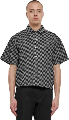 Produktbild von Urban Classics Laser Check Printed Boxy Kurzarmhemd Schwarz M Mann Schwarz M