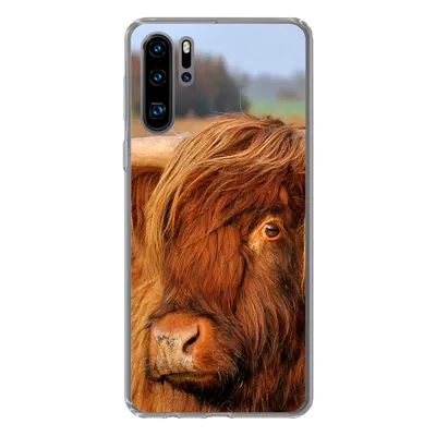 Produktbild von MuchoWow® Handyhülle Schutzhülle Hülle für Huawei P30 Pro Schottischer Highlander - Gras - Baum Silikon Softcase Handy Hülle - Schutzdeckel
