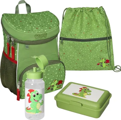 Produktbild von Scooli Mini-Me Kindergarten Rucksack Set 4-tlg. DIEGO DRAGON für Jungen und Mädchen