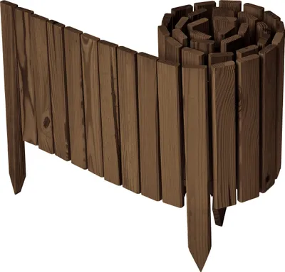 Produktbild von Garronda Beeteinfassung Holz Rollzaun Gartenzaun imprägniert Flexibler Rollborder Rasenkante  Länge: 200 cm (Dunkelbraun, Höhe: 30 cm)