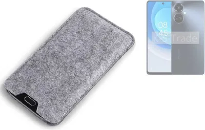 Produktbild von K-S-Trade Filz Handyhülle kompatibel mit Tecno Camon 19 Pro Schutzhülle Filztasche Filz Tasche Case Sleeve Handy Hülle Filzhülle grau