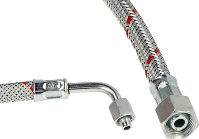 Produktbild von tecuro Universal - Ölschlauch mit SR 6 LLR (75° Rohrbogen) x 3/8 Zoll Überwurfmutter x 1500 mm - konisch dichtend