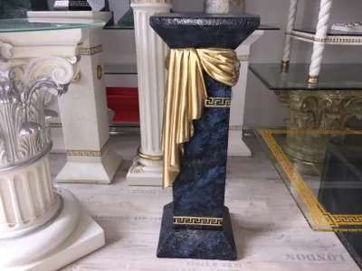 Produktbild von Säule Mäander Style Dekosäule 80cm Griechische Antik Säule Barock Rokoko Podest Handbemalt