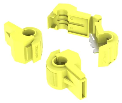 Produktbild von AUPROTEC 50x Kabelabzweiger T-Verbinder 4,0 mm² gelb für Flachstecker Abzweigverbinder Schneid-Klemmverbinder aus Messing verzinnt PP vollisoliert