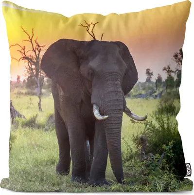 Produktbild von VOID Elefant Sonnenuntergang Kissenbezug Kissenhülle Sofakissen Kissen Deko Outdoor-Kissen Dekokissen