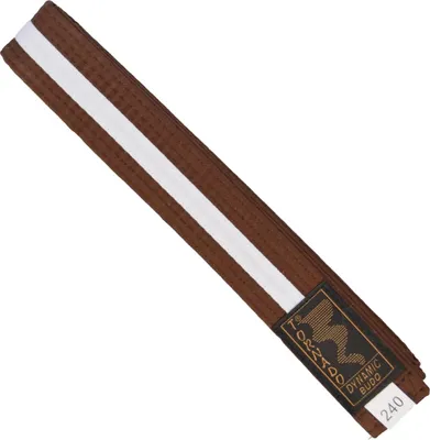 Produktbild von TEKKA BUDO Kampfsport Gürtel mit Mittelstreifen braun-weiß 260 cm 2-farbig - Budogürtel, Karate, Judo, Taekwondo, Ju-Jutsu