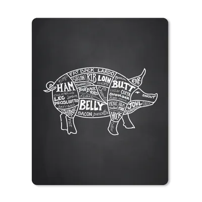 Produktbild von MuchoWow® Mauspad Mousepad Küche - Schwein - Fleisch 30x40 cm - Mousepads - Maus Mat - Pad - Mausunterlage - Mausmatten