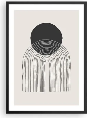 Produktbild von Gerahmtes Poster - Schwarzer Rahmen - Boho Abstraktion Geometrie - 50x70 cm - Wand Bild - Wanddeko - Wandbilder - Kunstposter - Wandposter - Bilderrahmen - Bilder - Kunstdruck - P2BPA50x70-4747