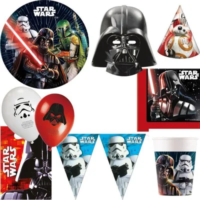 Produktbild von Party Deko Set Star Wars XL Partyset zum Kindergeburtstag Darth Vader
