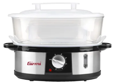 Immagine prodotto di Girmi VP26 Pentola a Vapore Libera Installazione Vaporiera 3 Cestelli 750 W Nero Argento