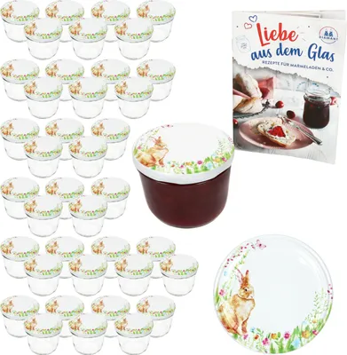 Produktbild von 40er Set Sturzglas 230ml Einmachglas Osterfreude Deckel Heft Ostern
