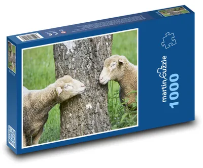 Produktbild von Puzzle 1000 Schafe und Lämmer am Baum - martinpuzzle