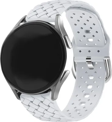 Produktbild von Strap-it Samsung Galaxy Watch 6 Classic 43mm Gewebtes Silikon Armband (Grau)