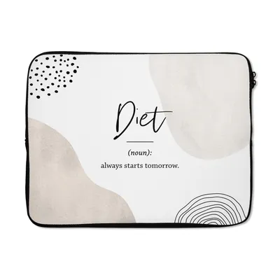 Produktbild von MuchoWow® Laptop Hülle 15 Zoll Diät - Sprichwörter - Wörterbuch - Zitate - Definition der Diät Laptoptasche - Laptoptasche - Sleeve - Rundum-Schutz
