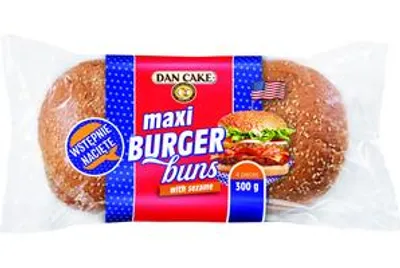 Produktbild von Bułki pszenne do burgerów D C Maxi Burger Buns cięte 300 g
