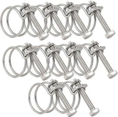 Produktbild von Famanu Schlauchschellen verstellbar 40-45 mm - rostfreie Stahlklemmen - 10 Stück
