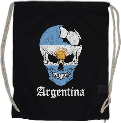 Produktbild von Urban Backwoods Argentina Football Skull I, Turnbeutel, Farbe: Schwarz
