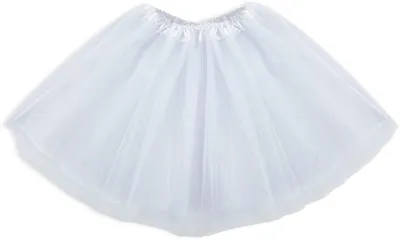 Produktbild von Tüllrock Damen Kostüm Tutu Petticoat Party Ballett Rockabilly Tanz Rock (weiß)