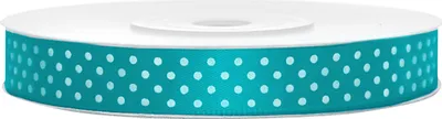Produktbild von Satinband, gepunktet, türkis B:12 mm, L: 25 m