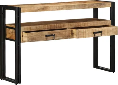 Zdjęcie produktu dla vidaXL Konsola z półką brązowa 120 x 33 x 75 cm lite drewno mango