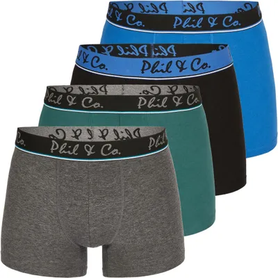 Produktbild von 4er Pack Phil & Co Berlin Jersey Boxershorts Trunk Short Pant FARBWAHL - Farbe: DESIGN 17, Grösse: L