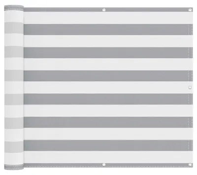 Produktbild von Eleganten-Stil Balkonsichtschutz 1 PC ,Modernes Design,Sichtschutzmatte für Garten, Hellgrau und Weiß 100x400 cm Oxford-Stoff - Balkonsichtschutz - Möbel26