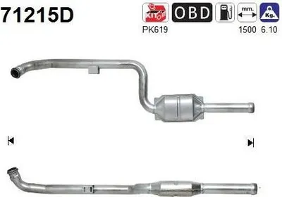 Produktbild von AS Katalysator Kat passend für MERCEDES-BENZ C-Klasse Limousine (W203) 71215D