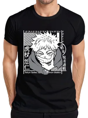 Immagine prodotto di Maglietta da uomo Jujutsu Kaisen Itadori Yuji Anime Manga Fan Gift Cosplay, Nero, S