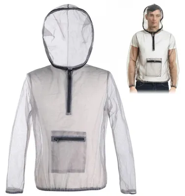Obrázek produktu pro Outdoorová ultralehká síťovaná bunda s kapucí proti komárům průhledná ochranná síťovaná košile proti hmyzu pro kempování turistiku rybaření zahradničení