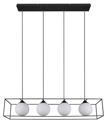 Produktbild von Hängeleuchte, Metall, Glas, schwarz, 4 Flammig, H 150 cm