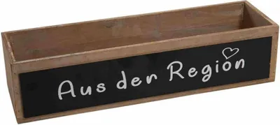 Produktbild von nature trends Holz-Kiste "Aus der Region" Braun gewaschen 45 x 13 x10,5 cm