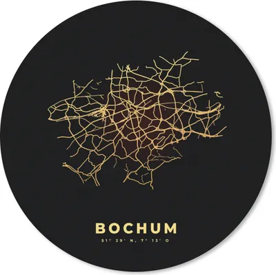 Produktbild von MuchoWow® Mauspad Mousepad Bochum - Gold - Karte - Stadtplan 50x50 cm - Mousepads - Maus Mat - Pad - Mausunterlage - Vinyl