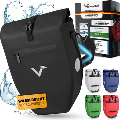Produktbild von Valkental® Fahrradtasche für Gepäckträger, wasserdichte Gepäckträgertasche - ValkBasic 28L schwarz