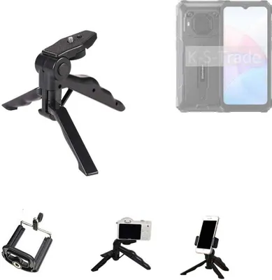 Produktbild von K-S-Trade Stativ Tisch-Ständer Dreibein Handy-Stativ Ständer kompatibel mit Blackview BV6200 Mini-Stativ Smartphone Tripod Handy-Stativ aus Plastik